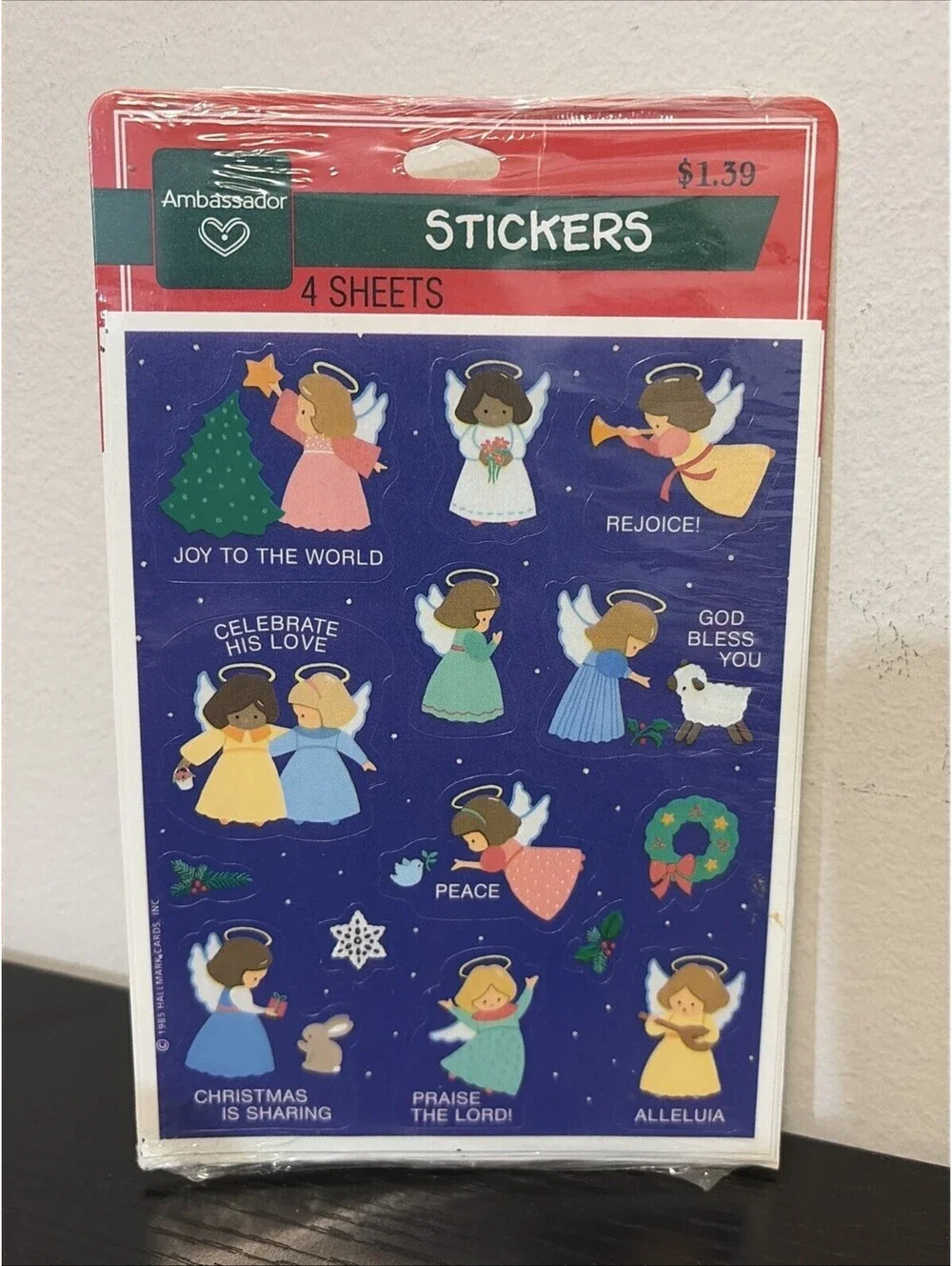 Vtg Hallmark Christmas Angel Stickers *SEALED PACK*